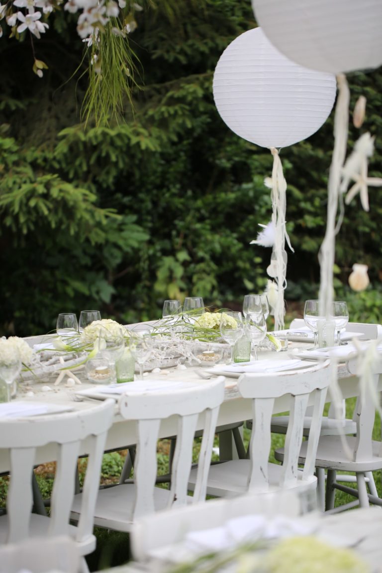 a table set for a wedding