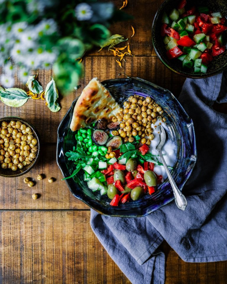 a bowl of food