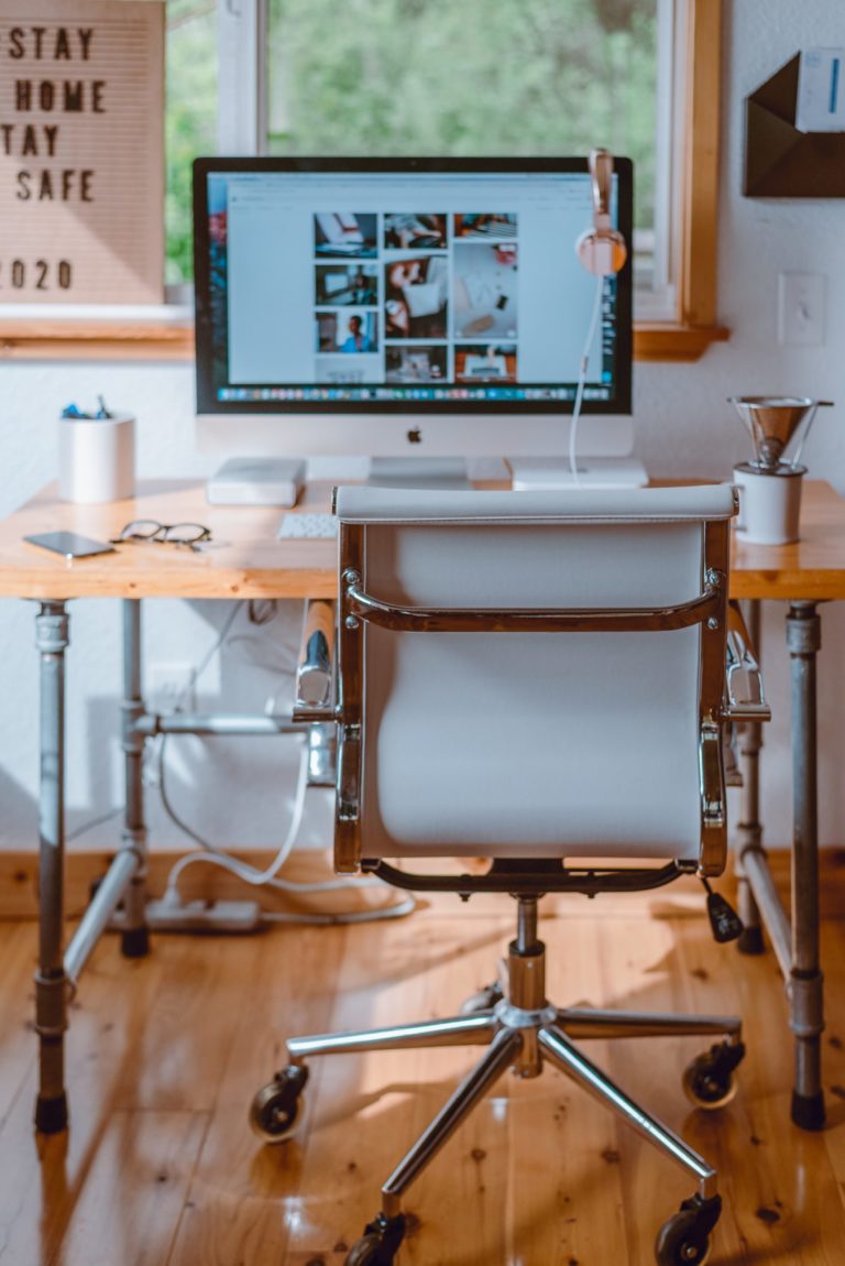 a table with a computer on it