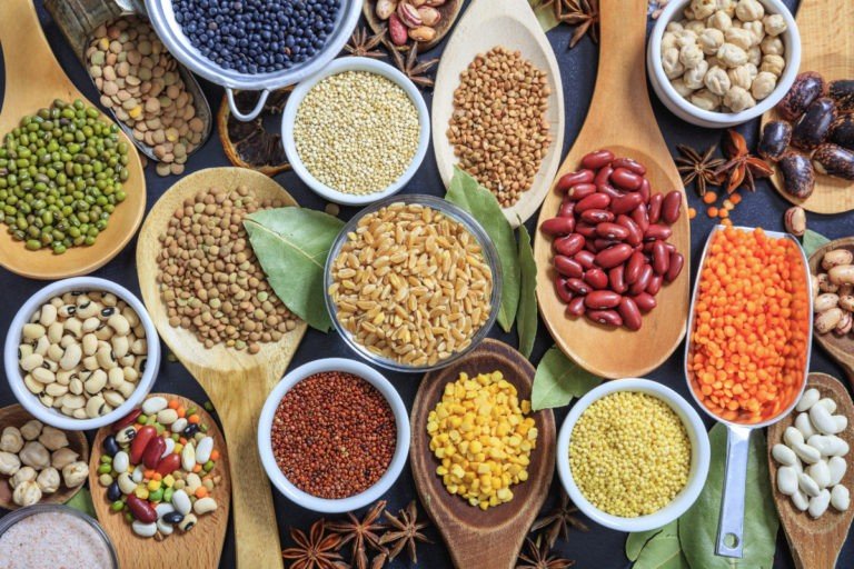 a group of bowls of spices