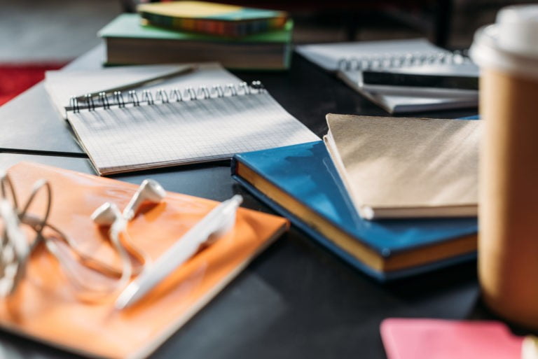 a group of books on a table